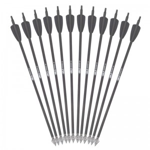 15 инча ID6.2mm Болтове за въглеродни стрелки с 2 инча черна лопатка за RX арбалет